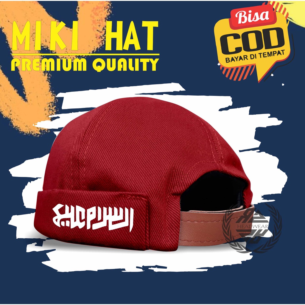 Topi Pria Dewasa Peci Uas (Mikihat) Logo Asalamualaikum Kaligrafi Muslim Kwalitas Import