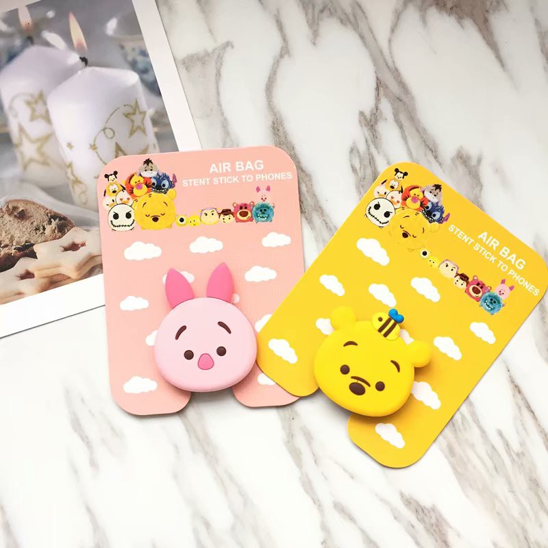 3d Popsocket phone bracket Cartoon Stitch Pooh Cat Dog Mickey Minnie Phone Stand Finger Holder