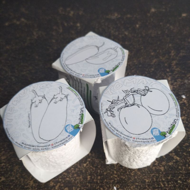 Bibitan Paket Benih Pot Degredable Terong Cabe Tomat