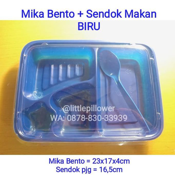 MIKA BENTO PLUS SENDOK MAKAN BIRU/ TRAY BENTO SEKAT SENDOK MAKAN LIP-807
