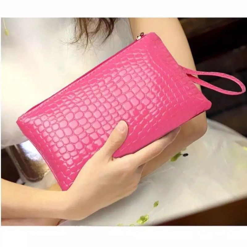 Dompet Wanita Murah Dompet Kulit Buaya Bintik Fashion Import Premium Pouch Kartu HP Koin Serbaguna