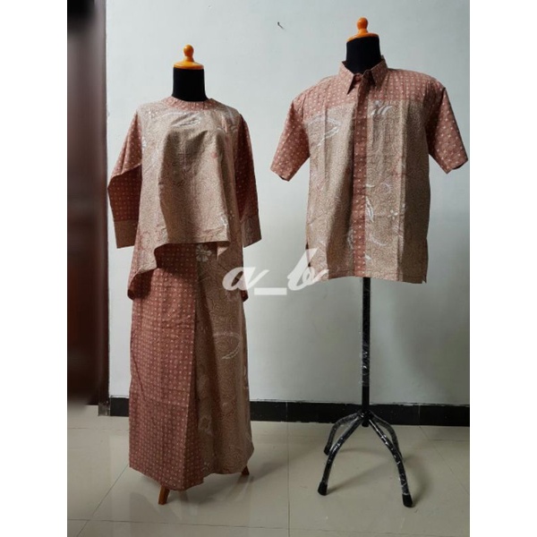 Setelan Blus dan Kulot Handprint-Blouse Baju Batik Tunik Katun Rok Celana