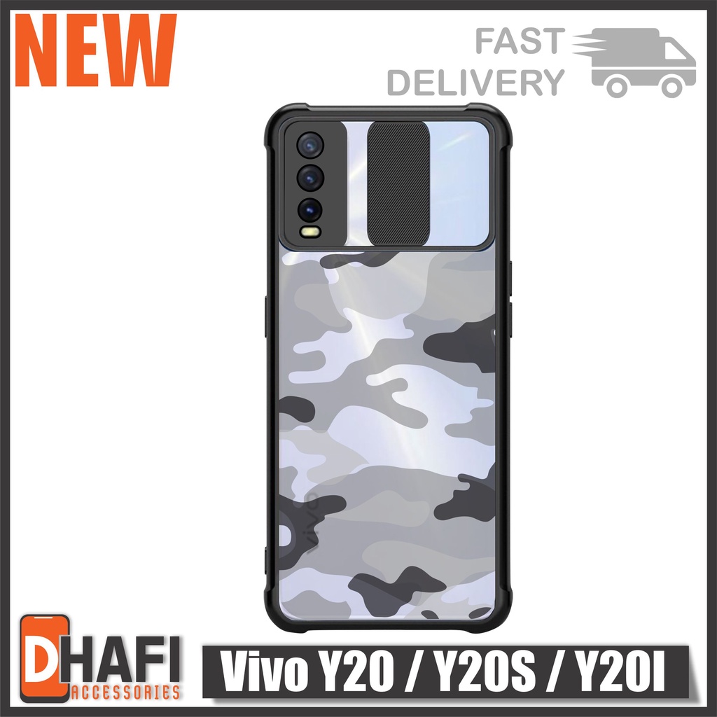 Case VIvo Y20 / Y20s / Y20i Softcase Slide Army Camera Protect Cover Slide Armor Bumper
