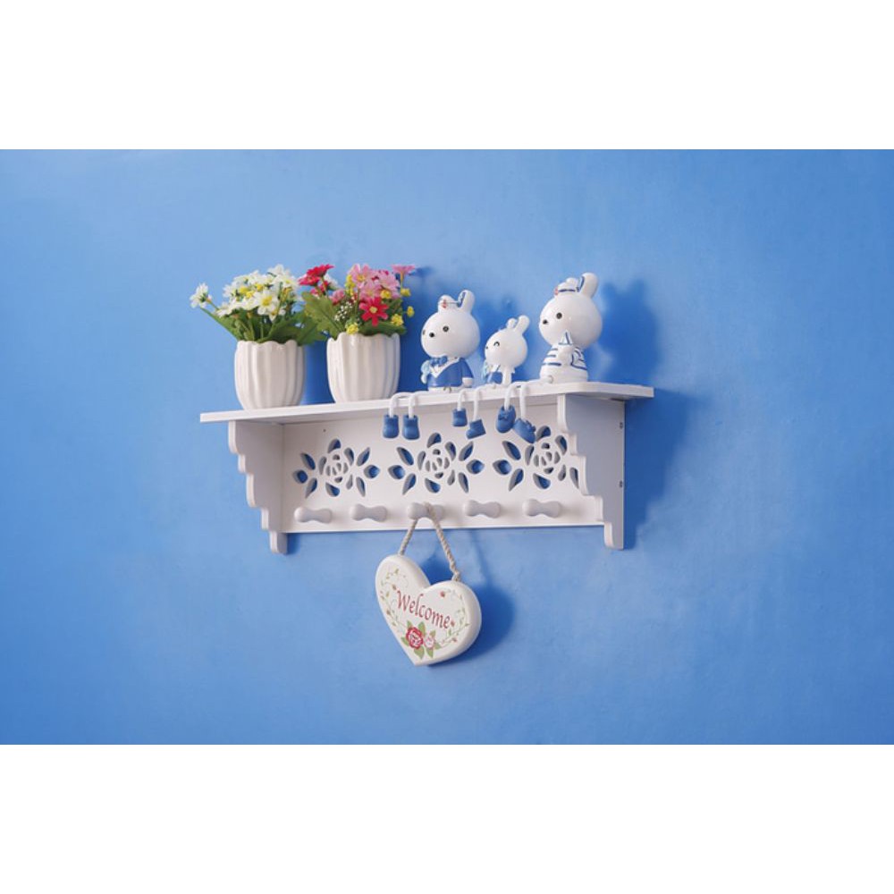 Decorative Rack rak Shabby chic (dengan 5buah hook gantungan) MB572