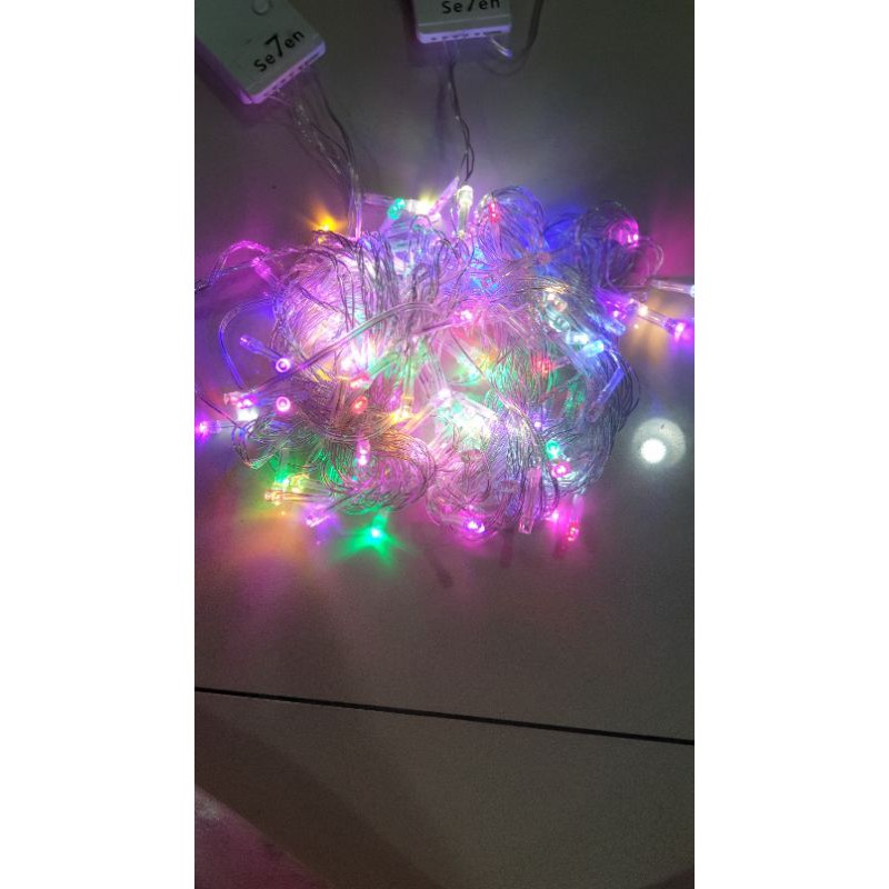 LAMPU NATAL TUMBLER 10 METER RAINBOW LAMPU HIAS TWINKLE