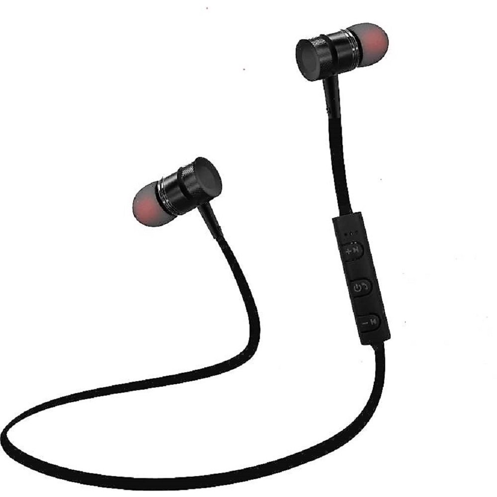 Headset sport bluetooth wireless  magnetic handsfree mega bass sound stereo design olahraga support ios android - dinno.id