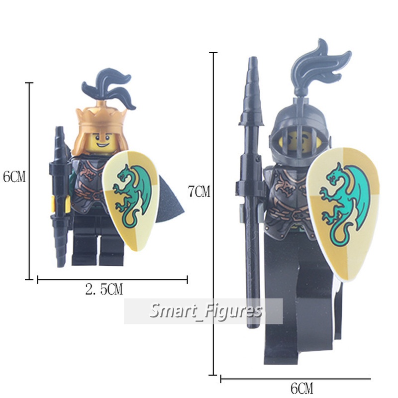 Mainan Action Figure Kastil Kastil Kastil Minifigures Green Dragon Centaur Knights AX8802 Untuk Koleksi