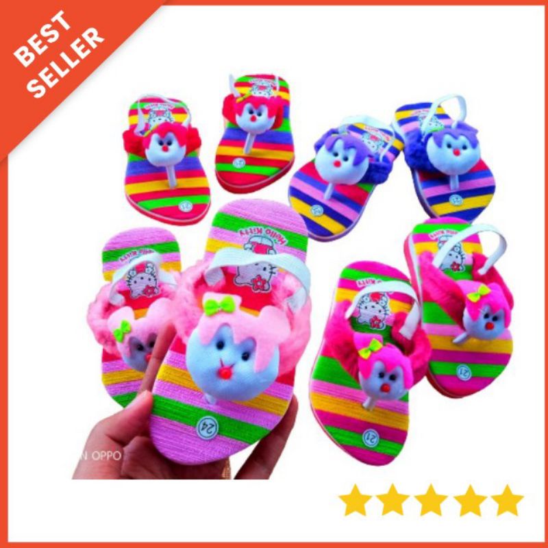 [1-3 TAHUN] Sandal Jepit Anak Perempuan Pelangi Sendal anak cewe / SANDAL BABY KIDS BONEKA / SANDAL PREWALKER BAYI BONEKA