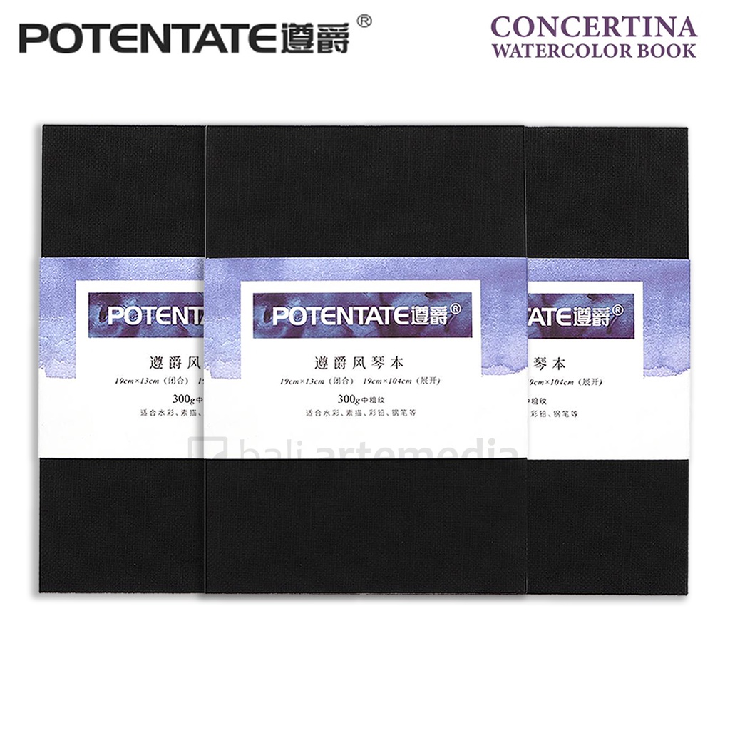 Potentate Concertina Watercolour Book Fold Accordion 300gsm