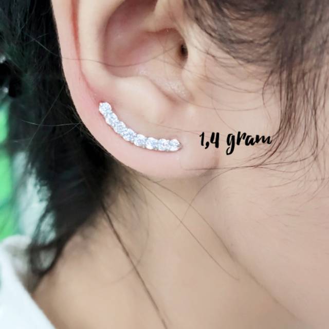 Anting peniti/giwang fashion korea/perhiasan perak 925 lapis emas putih
