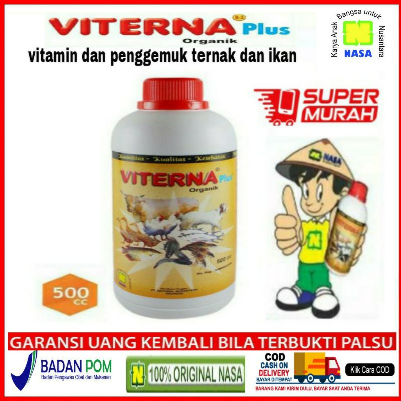 viterna nasa - Viterna Plus Nasa Kemasan 500cc - VITERNA NASA - Vitamin Ternak Ikan Dan udang