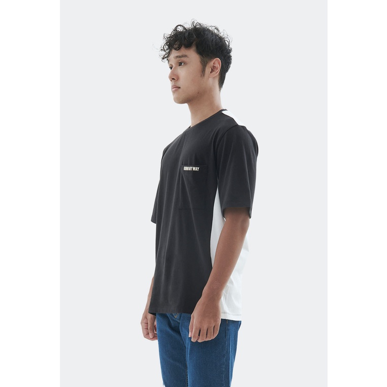 MANZONE Kaos lengan pendek pria STENO-BLACK