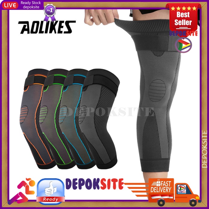 Aolikes 7815 Long Sleeve Wrap Knee Pad Kneepad Support Guard Protector Deker Lutut Kaki Panjang