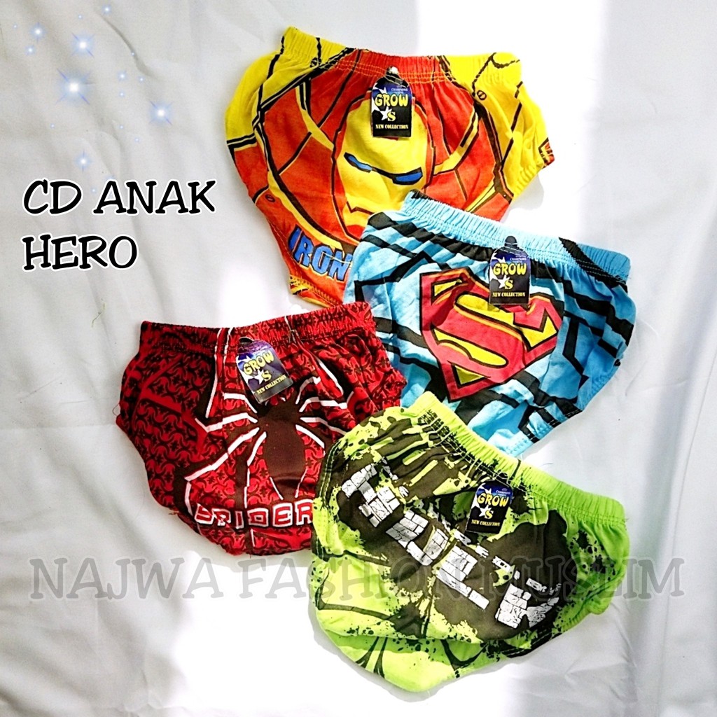  CELANA  DALAM  ANAK  LAKILAKI MOTIF  BOLA SUPER HERO 