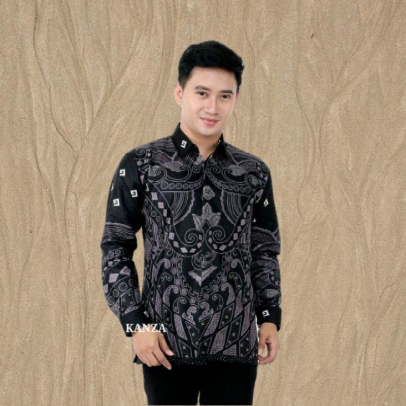Kemeja Batik Pria Lengan Panjang Baju Batik Pria Motif G Kecil