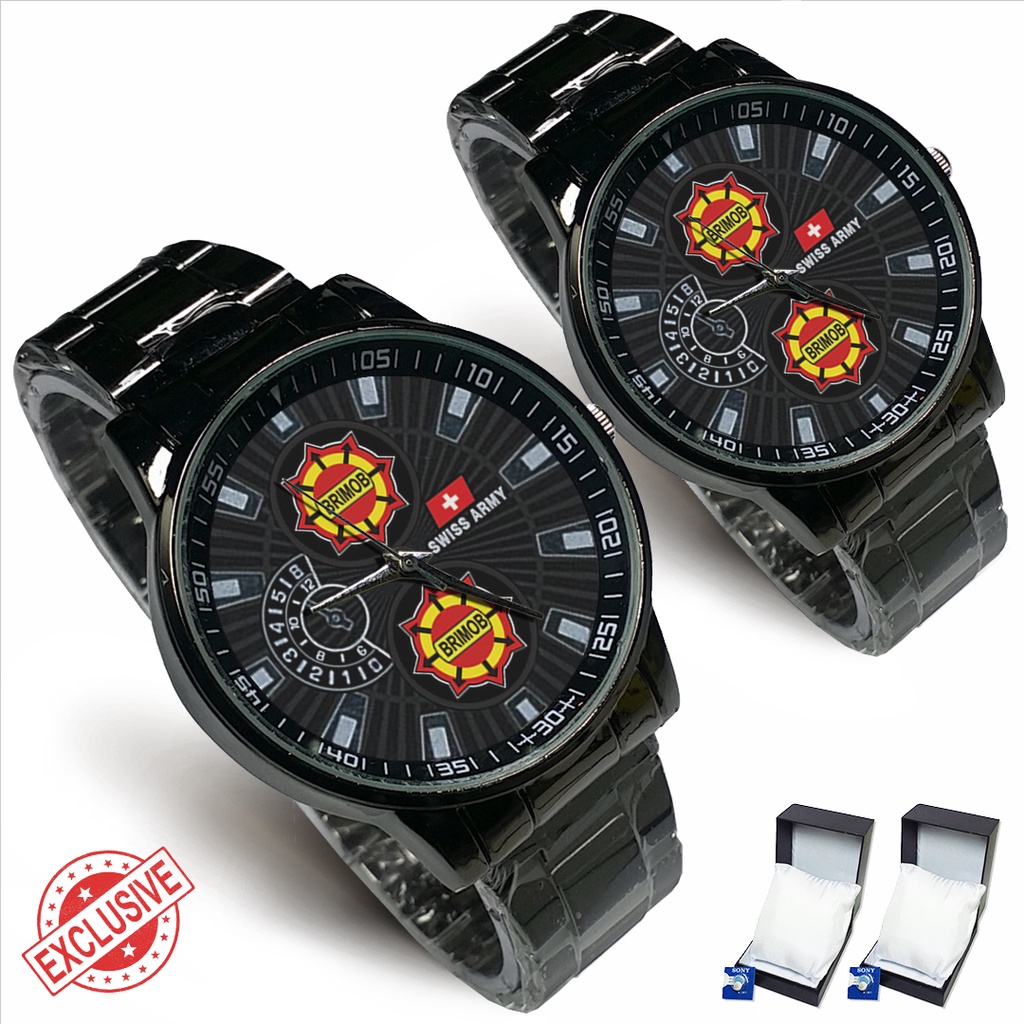 Jam Tangan Rantai Couple Logo BRIMOB (Cool)