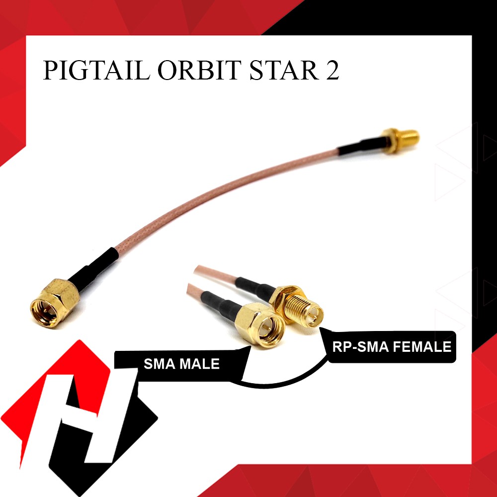 Pigtail SMA TO RPSMA FEMALE SINGLE Orbit Star 2 Huawei Modem Router B312 B311 B683 E5172 B970 B933 B