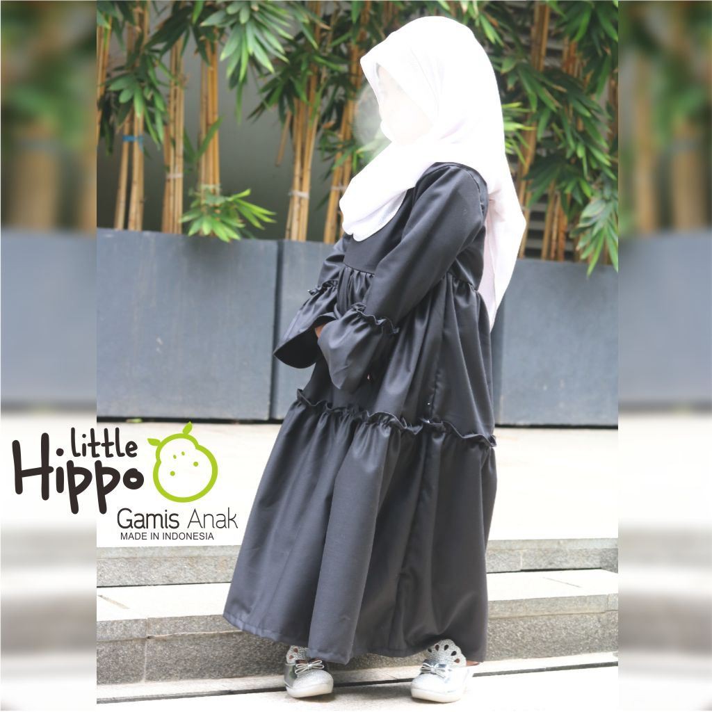 Gamis Anak Perempuan Little Hippo Premium - Black