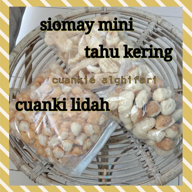 Paket mix siomay mini 500grm,lidah 50 bji, dan tahu kering 50 bji