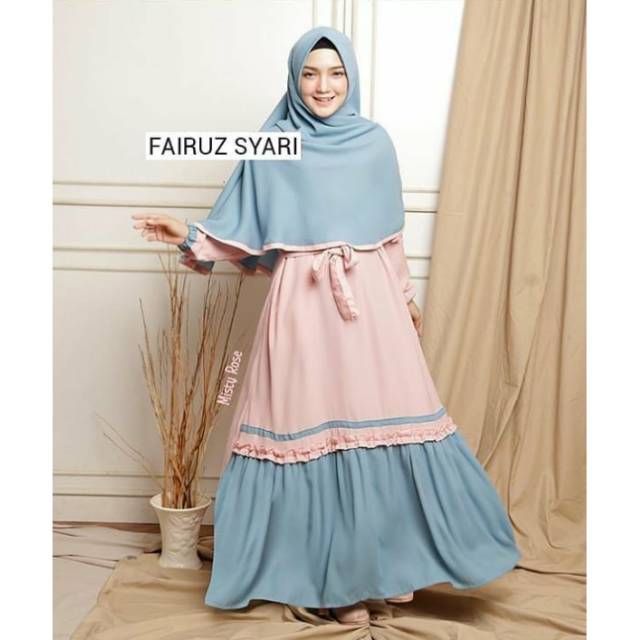 Gamis fairuz syari hijab misty rose