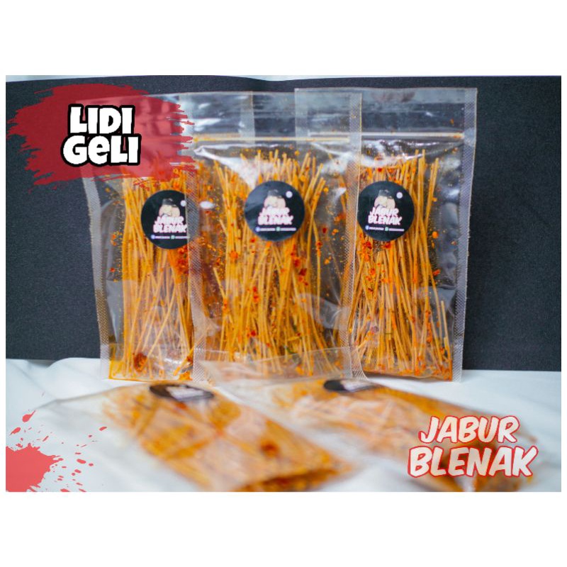 

lidi lidian mie lidi lidi geli cemilan murah bumbu cikruh pedas nikmat JABUR BLENAK