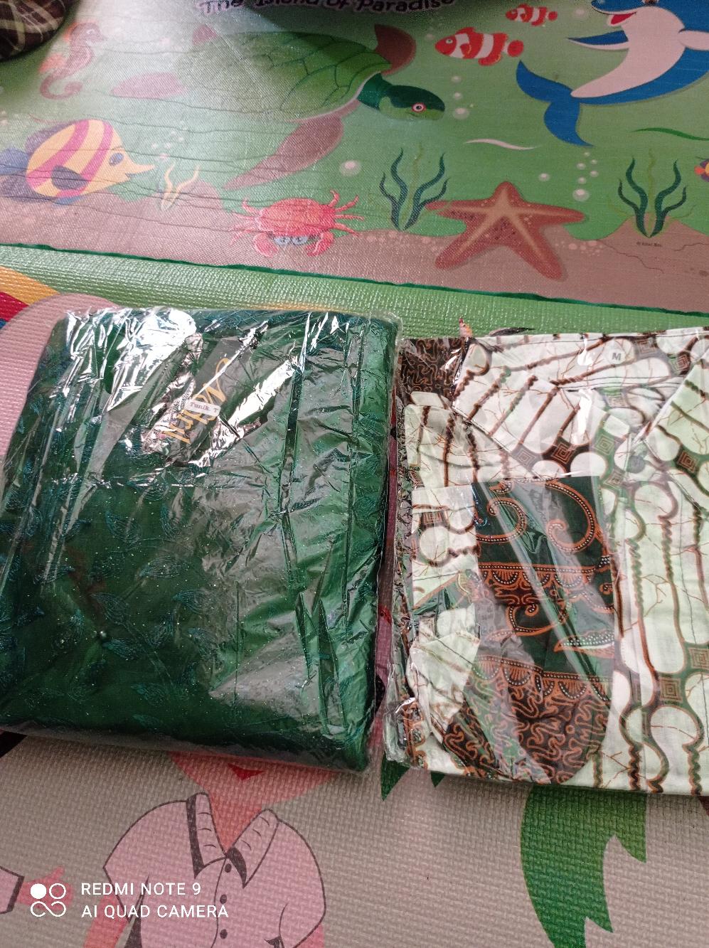 [ Termurah ] Couple Batik Mika Series Parang Hijau Pita Cassandra Nirmala Free Selendang