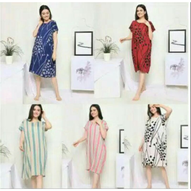Daster Rayon Habel Pendek Selutut Bebas Pilih Motif