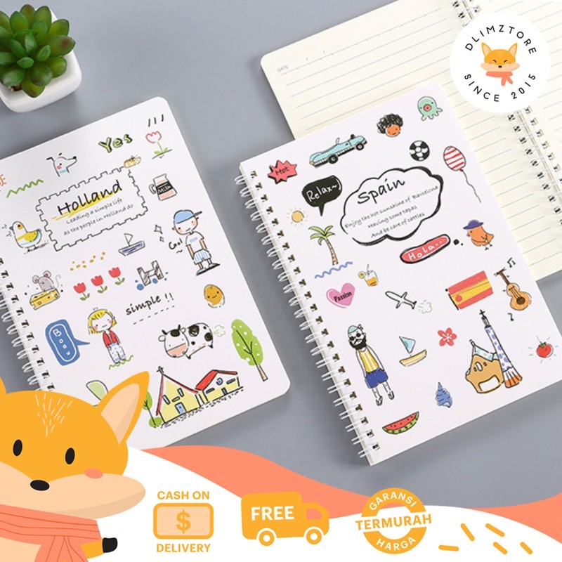 

[NIQNIQ] Buku Notebook Loose-Leaf Spiral A5 60 lembar - ST292