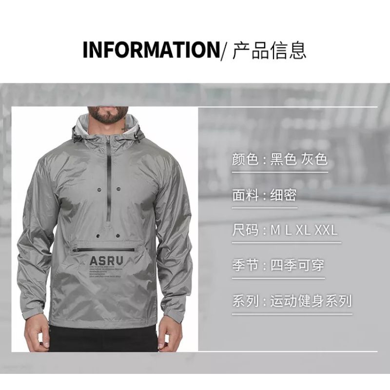 GHOYOUR - JAKET CAGOULE ASRV Saku Doraemon Lightweight Wind &amp; Waterproof Unisex Sportwear