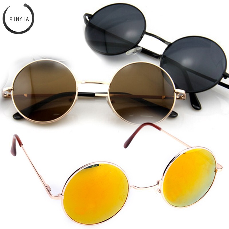 [Bayar di Tempat] Kacamata Wanita Hitam Unisex Retro Lens Round Sunglasses Oval