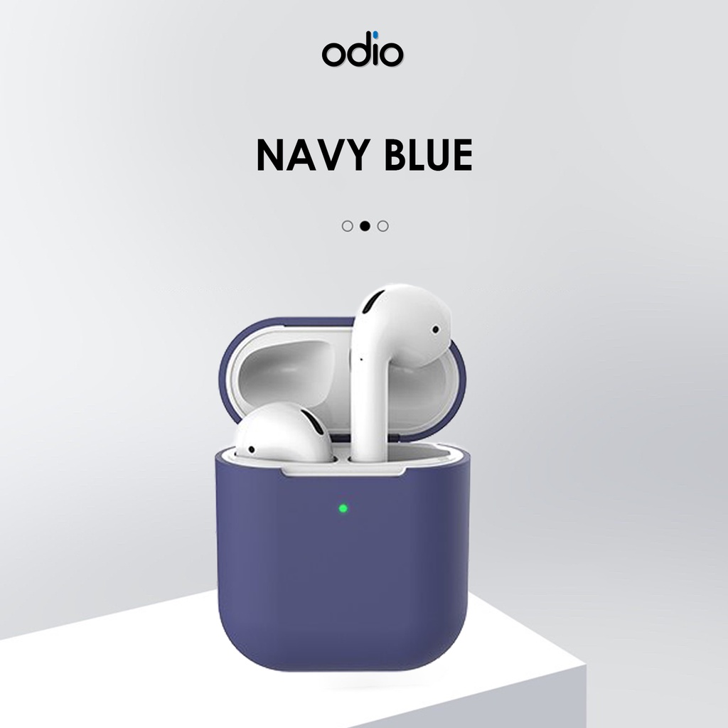 Silicon / Case  Airpods Gen 2  (Premium Silicone Case + Free Hook) By ODIO Indonesia.-Navy Blue
