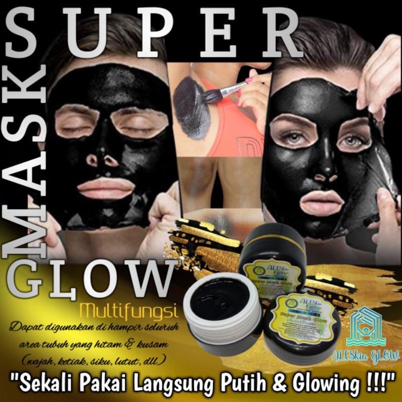 Super Mask Glow Aleskin Masker Pemutih Wajah Glowing