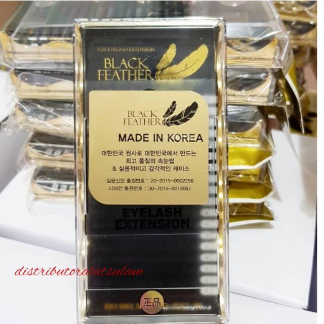 Black feather premium eyelash extension made in korea