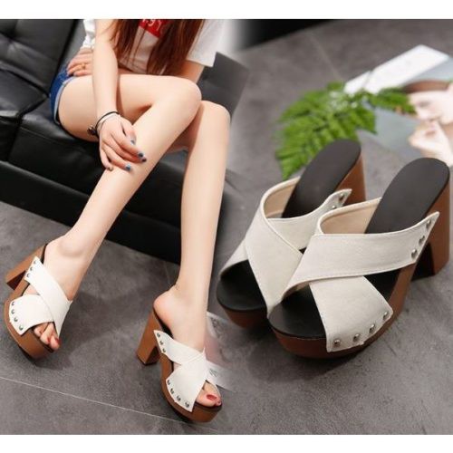 GI 3033 (SZ 35-39) RISCE SANDAL HIGH HEELS 10cm IMPORT WANITA CEWEK PEREMPUAN JAKARTA