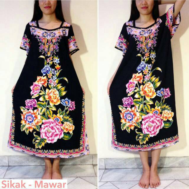  Batik  Hengky Sikak Mawar Baju  Wanita  Tidur Daster 