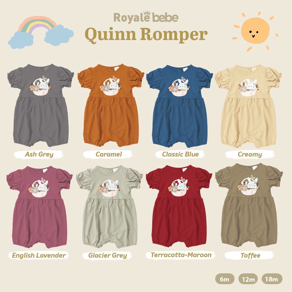 CUCI GUDANG PROMO ROYALE BEBE QUINN ROMPER ROMPER ANAK BAYI BAJU BAYI BAJU ANAK PEREMPUAN 6-18 BULAN