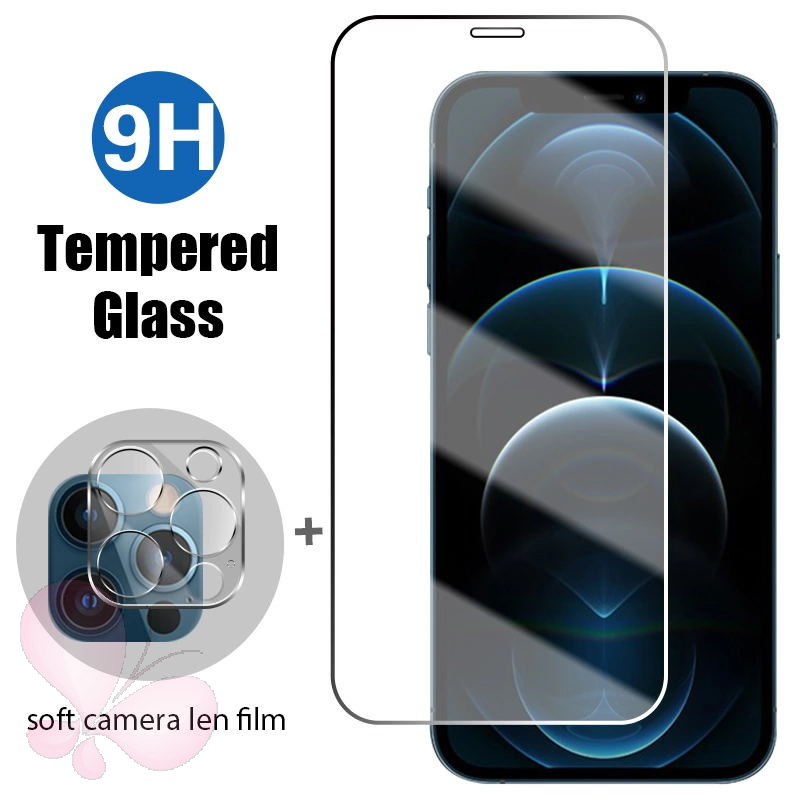 2 in 1 Tempered Glass Iphone 12 11 Pro Max X Xr Xs Max iPhone 7 8 6 6s Plus Se 2020 Camera Lens Screen Protector