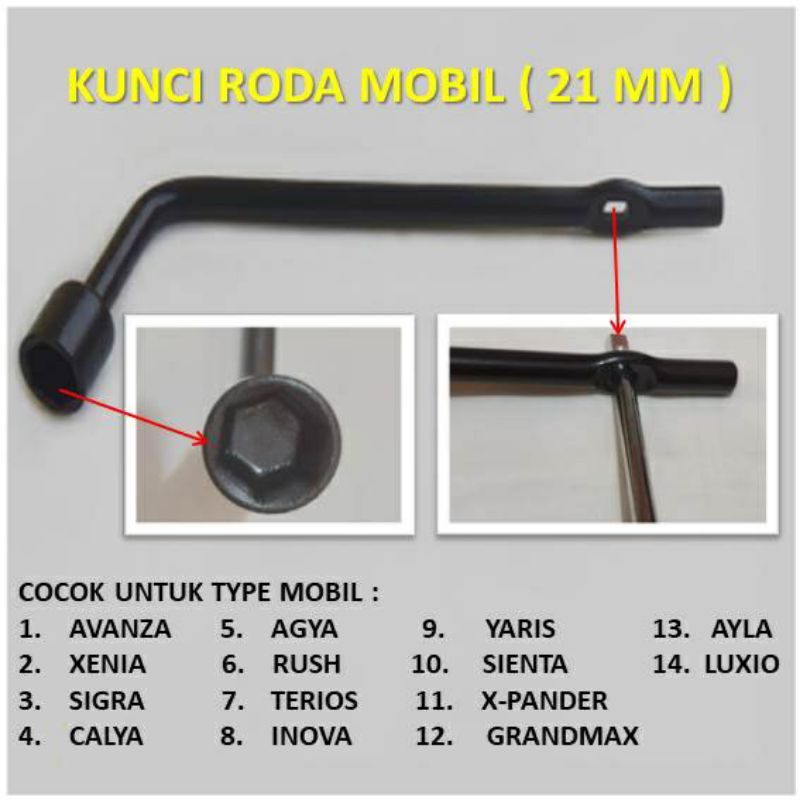 Kunci Roda Mobil 21mm