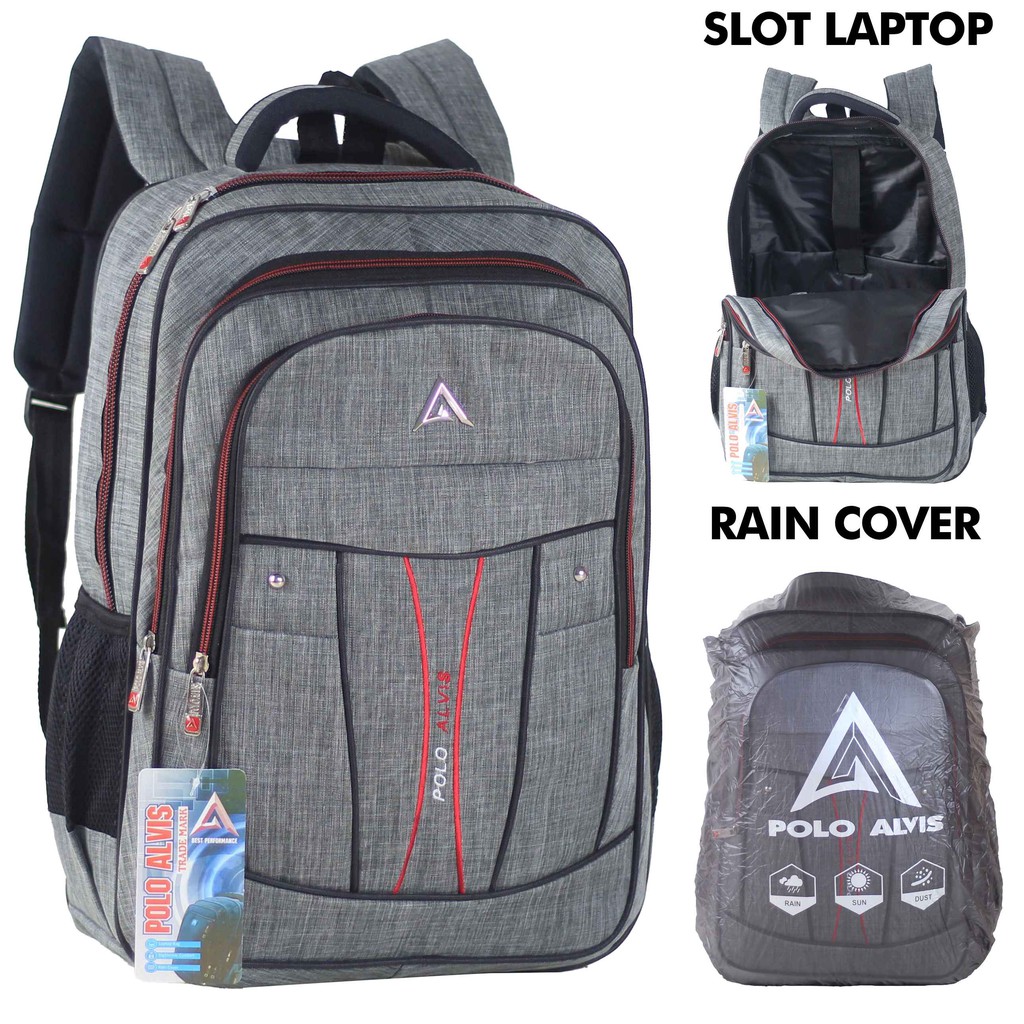 Tas Ransel Pria Premium POLO ALVIS BONUS HEADSET Tas Gendong Impor Tebal Awet Muat LKS Buku Paket Laptop 16 inch Polo Alvis Backpack Pria SMP SMA Kuliah Kerja Ransel Cowok Multifungsi Berkualitas
