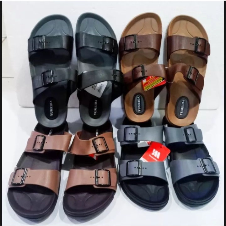 SANDAL PRIA TERBARU KARET YUMEIDA SELOP KASUAL ANTI AIR SENDAL BERKUALITAS SLOP KARET TALI 2 HARGA MURAH BISA COD