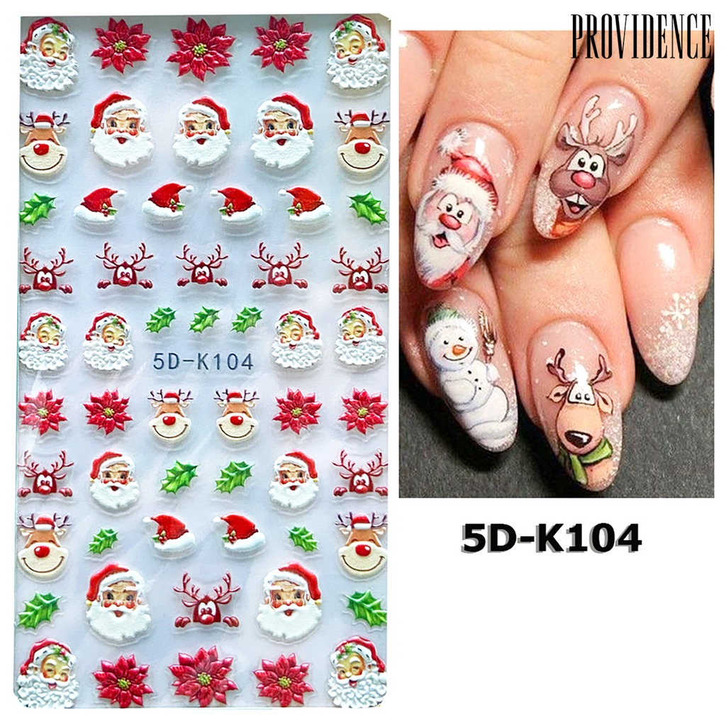 Providence Stiker Kuku Motif Snowflake Natal 5d Untuk Dekorasi Nail Art / Manicure Diy