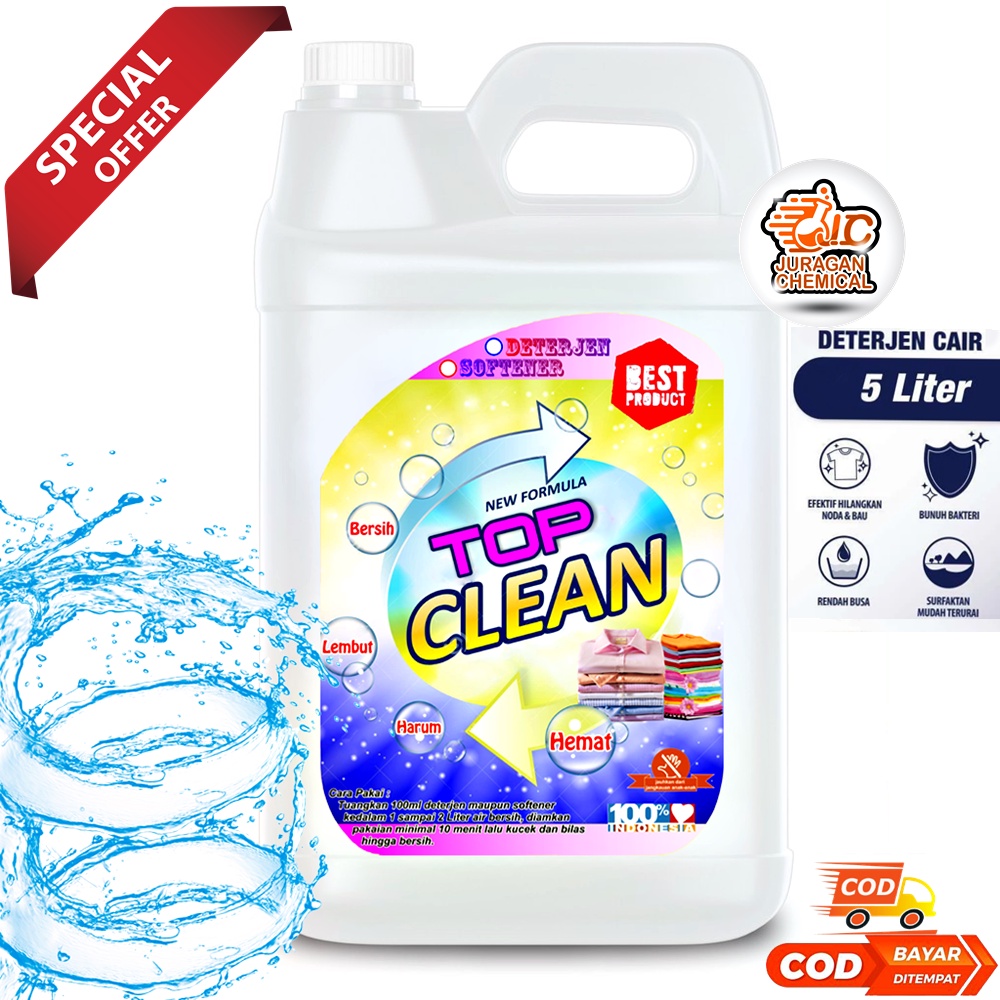 (Super kualitas) DETERJEN CAIR / Deterjen Laundry Kiloan Cair 5 L jerigen / DETERGEN LIQUID LAUNDRY / Deterjen Londry / Deterjen Cair Wangi Kental Busa Banyak cocok untuk rumah tangga dan Laundry / Sabun Curah pencuci pakaian/ pelembut baju pelicin pakain