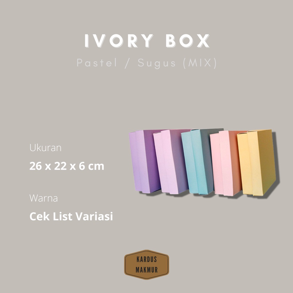 

Box Pastel full color mix 2 warna, untuk kotak hadiah / hampers anak bahan softbox ivory premium
