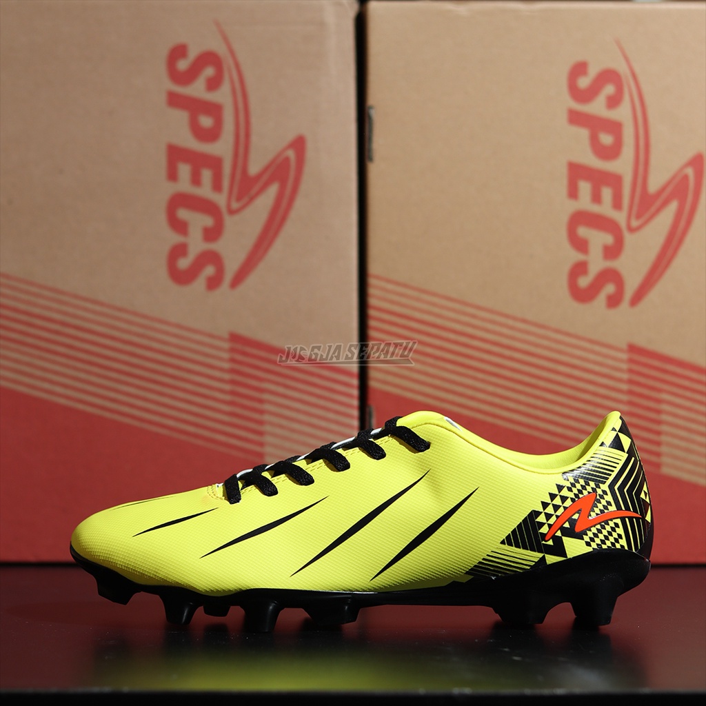 Specs Sepatu Bola Orion FG – Lemon Tonic/Black/White