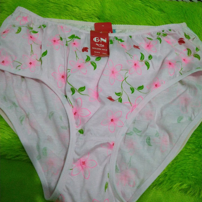 celana dalam wanita jumbo besar golden nick ukuran XXL motif bunga