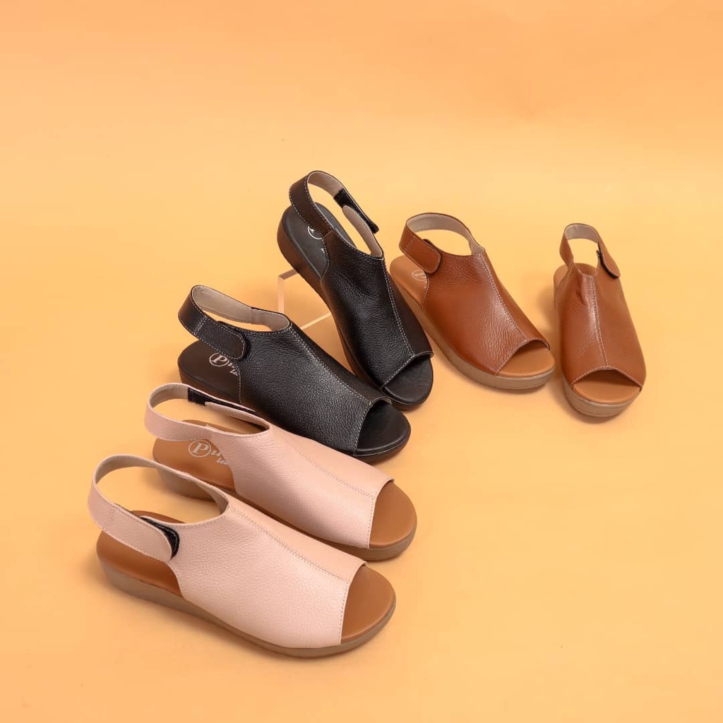 TRUSTKY - Sandal Sepatu Kulit Wanita / Wedges Sepatu Wanita