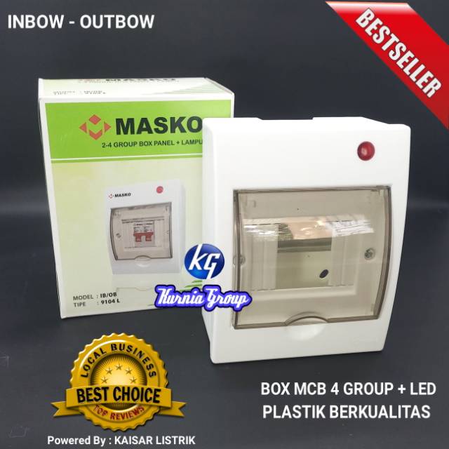 BOX MCB MASKO 4 GROUP + LAMPU LED INDIKATOR INBOW BOX PANEL RUMAH MCB SEKRING LISTRIK BERKUALITAS