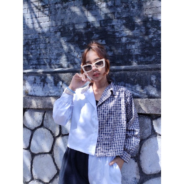 kemeja two tone Tartan