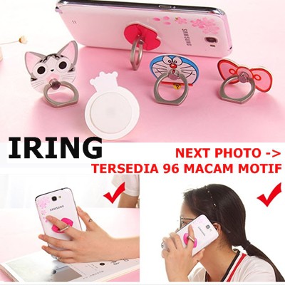 I-RING Stand Ring Stand Holder Cincin HP iring Gambar Motif Cute