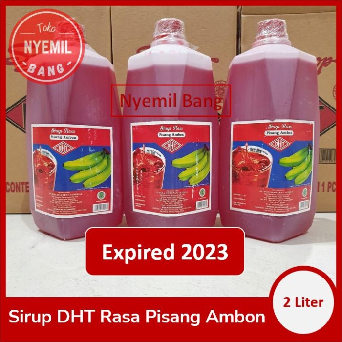 

(BISA COD) Syrup DHT Pisang Ambon 2 liter Asli Makassar - Sirup Merah - Tanpa Dus